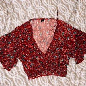 Urban Outfitters Faux Wrap Crop Top